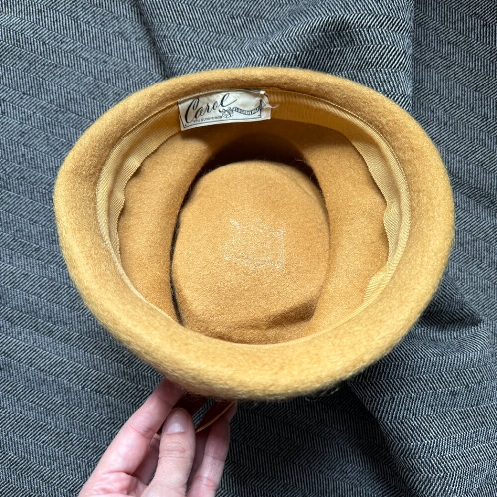 Wool Hat w/Bow Vintage Henry Pollack Small 21.5 Inches - Picture 8 of 16